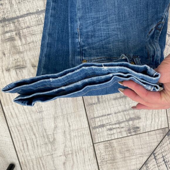 Anthro Paper Denim & Cloth Jayne Medium Mid Rise Wide Leg Flare Jeans Size 27 - Picture 9 of 9